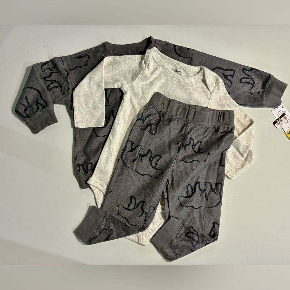 Carter's Charcoal Bear Print Set